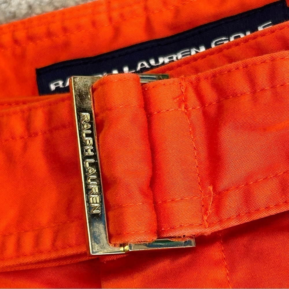 Ralph Lauren golf bright orange belted mini skirt skort Sz 10 - Picture 4 of 13